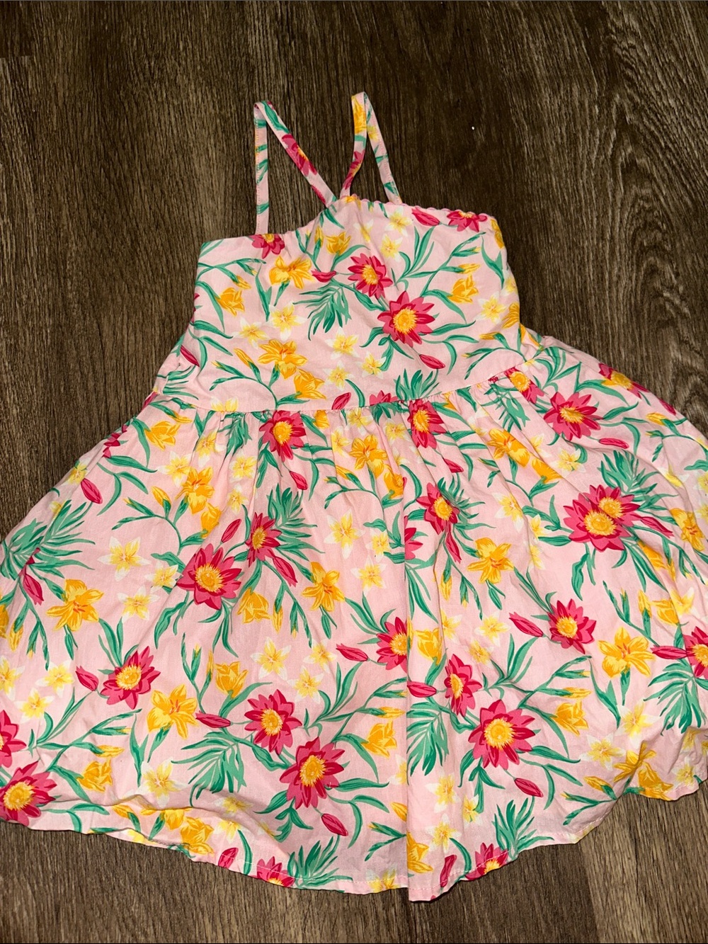 Haute Hippie Pink Floral Sundress with Yellow & Green Accents